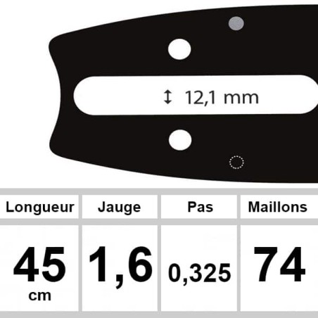 Guide OZAKI 45cm 0,325 1,5mm Pièce détachée