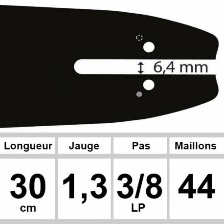GUIDE CHAINE TRONCONNEUSE 30CM - 44 MAILLONS