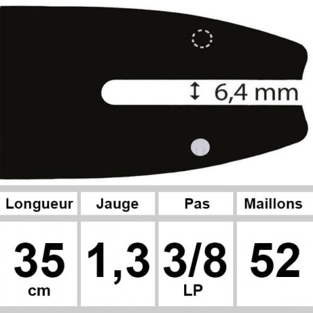 Guide pour tronçonneuse Danarm (Ozaki coupe 35cm) Pièce détachée