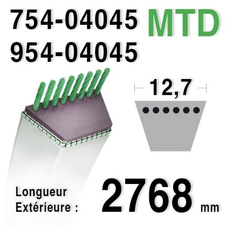 Courroie MTD 754-04045 - 954-04045 - 75404045 - 95404045