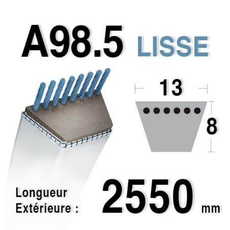 COURROIE A98.5 - CASTELGARDEN / GGP 35062010 - HONDA CG35062010H0 - SOLO - ISEKI