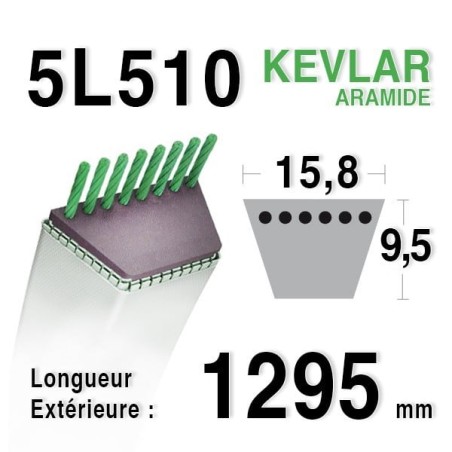 COURROIE KEVLAR 5L510 - 5L51 - MTD 7540188 / 754-0188 / 90-65-377