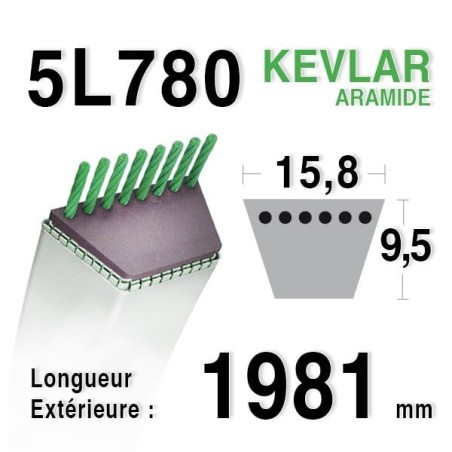 COURROIE KEVLAR 5L780 - 5L78 - AMF/NOMA 57298 - 141502 -  300680