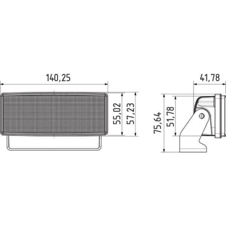 Phare de travail LED rectangle 42W UNIVERSEL LA10048