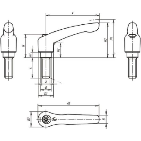 Levier de serrage M6x40 KIPP K01221061X40