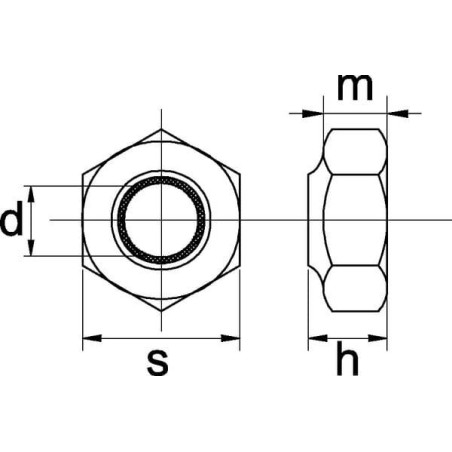 Écrou hexagonal autobloquant UNIVERSEL 9858A