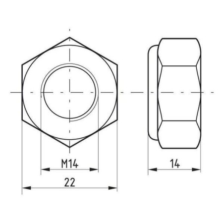 Écrou hexagonal autobloquant UNIVERSEL 98514