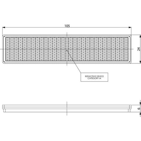 Catadioptre rectangle rouge 105x24mm GOPART LA75015