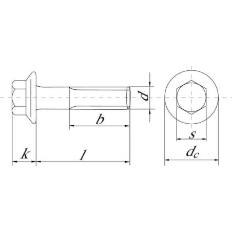 Boulon à bride M16x40 UNIVERSEL 69211640109