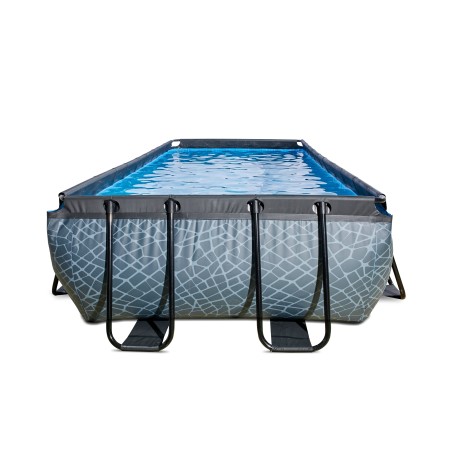 EXIT Piscine Stone 540x250cm avec pompe de filtration à sable - grise