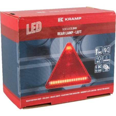 Feu arrière LED triangle gauche 5 plots UNIVERSEL LA40028