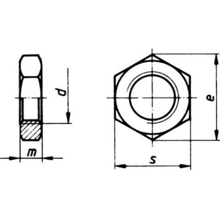 Écrou hexagonal bas M27x3,00 UNIVERSEL 93627