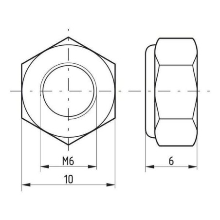 Écrou hexagonal autobloquant UNIVERSEL 9856