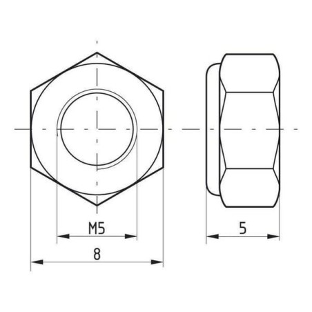 Écrou hexagonal autobloquant UNIVERSEL 9855