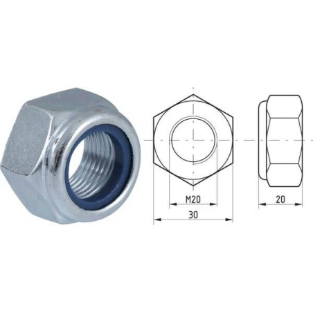 Écrou hexagonal autobloquant UNIVERSEL 9852015