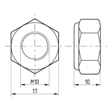 Écrou hexagonal autobloquant UNIVERSEL 98510