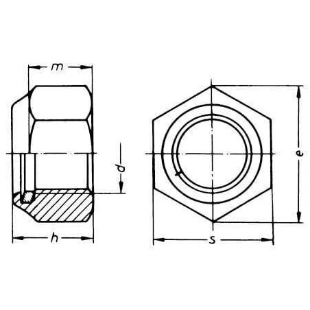 Écrou hexagonal autobloquant M6x1,00 UNIVERSEL 9826