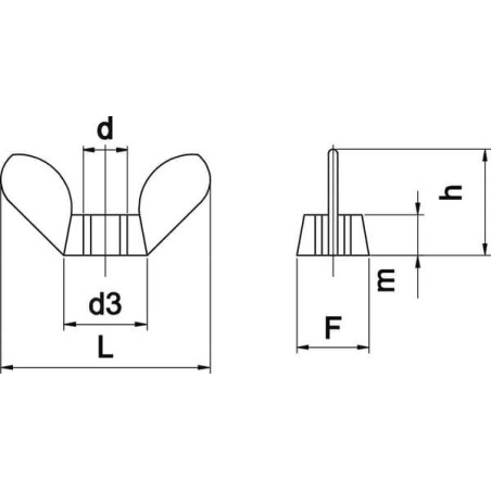 Écrou à ailette M16 UNIVERSEL 31516DIN