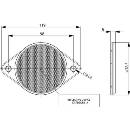 Catadioptre rond orange diamètre 75mm à visser GOPART LA75017