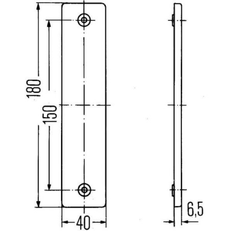 Catadioptre rectangle rouge 180x40mm à visser HELLA 8RA002023001