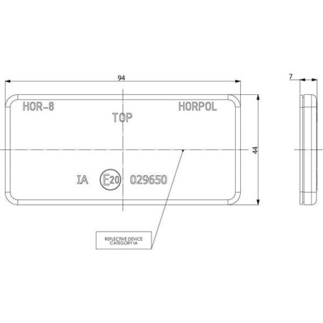 Catadioptre rectangle orange GOPART LA75005