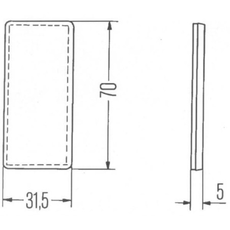 Catadioptre rectangle orange 70x31,5mm autocollant HELLA 8RA004412001