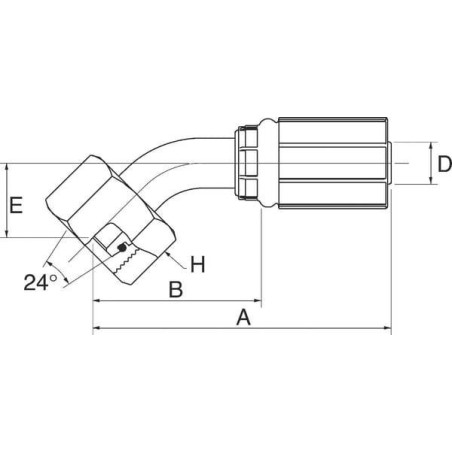 Raccord GATES 10G18FDLORX45