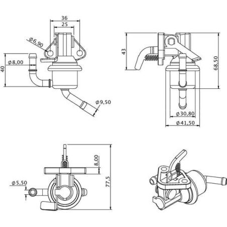 Pompe à carburant UNIVERSEL 1628552032KR