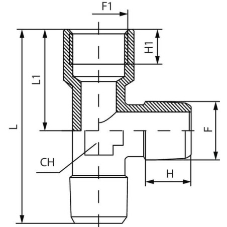 Raccord fileté en T UNIVERSEL TCFMM18