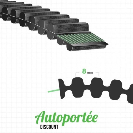 Courroie de coupe JOHN DEERE LT155 Version Mulching