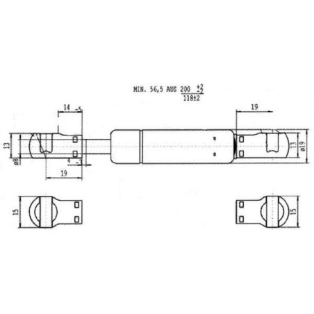 Vérin à gaz STABILUS CA4327ID