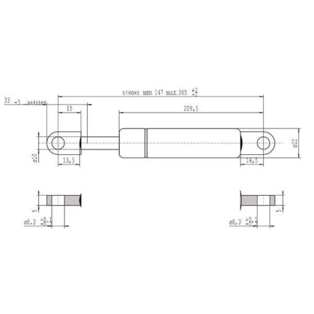 Vérin à gaz STABILUS CA094994