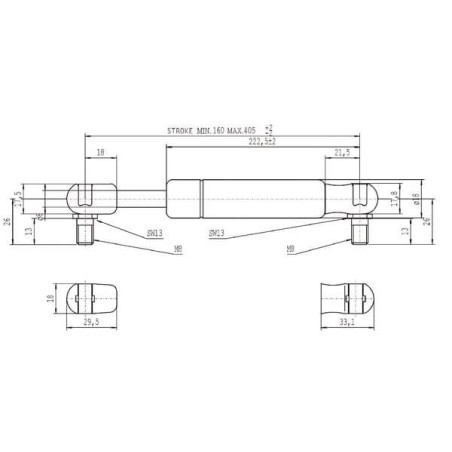 Vérin à gaz STABILUS CA095656