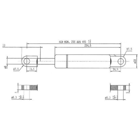 Vérin à gaz L485-150N STABILUS CA094854