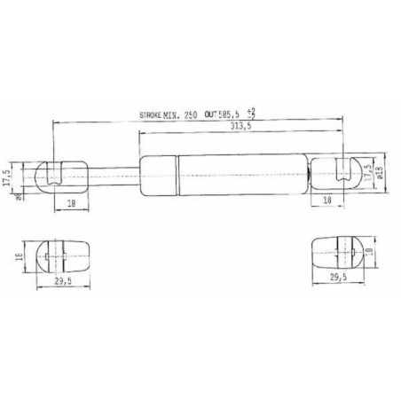 Vérin à gaz L585-200N STABILUS CA684899