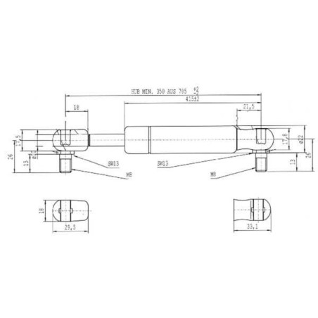 Vérin à gaz L785-700N STABILUS CA085332