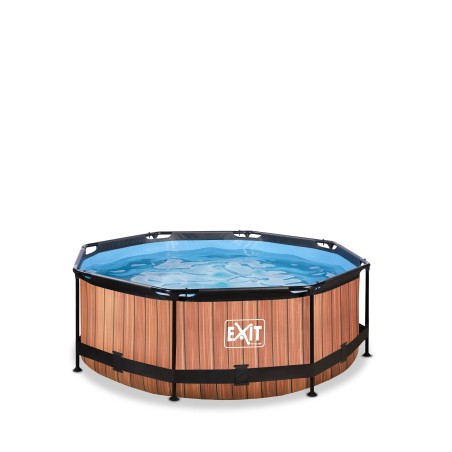 EXIT Piscine Wood ø244x76cm avec pompe filtrante - marron