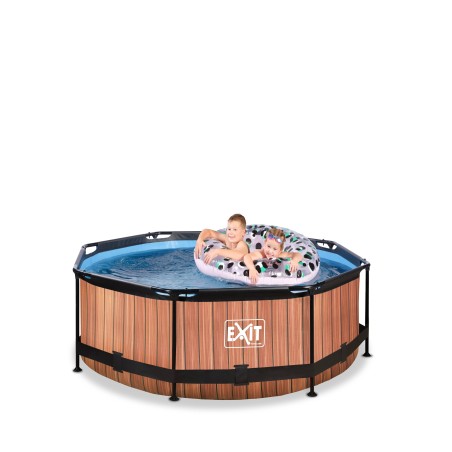 EXIT Piscine Wood ø244x76cm avec pompe filtrante - marron